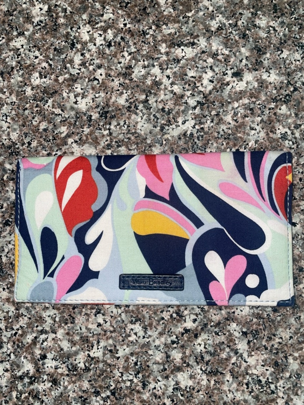 Vera Bradley Navy Multicolor Print Checkbook Cover